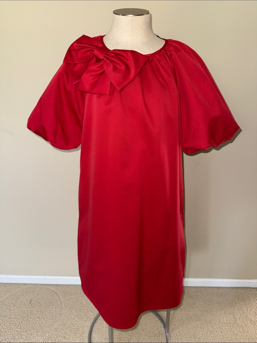 kate spade Red Bow-Shoulder Mini Dress